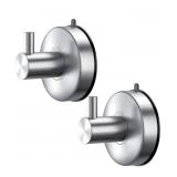 2-Suction Cup Hooks for Shower Brushed nickel