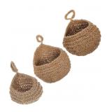 6pc boho style wall hanging baskets