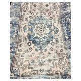 3 matching pinkish blue area rugs