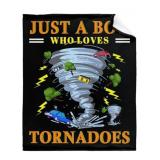 Just A Boy Who Loves Tornado Blanket 50x40"