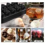 Skull Ice Cube Mold 3D, 10-Cavity Skeleton Head