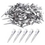 100pcs 4.5cm Silver Single Prong Curl Clips Silver