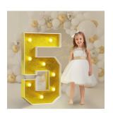 imprsv 3FT Gold Marquee Number 5