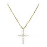 PAVOI 14K Gold Plated Cubic Zirconia Cross