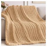 Chunky Knit Throw Blanket, 40