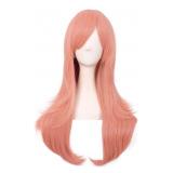 28" pink orange cosplay wig