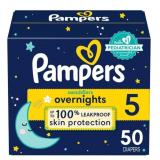 Pampers  Overnights Diapers - Size 5, 50 CT