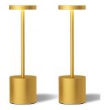 LED Cordless Table Lamps Set of 2 Gold