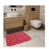 Christmas Snowflakes Ho Red Bath Mat 24x17"