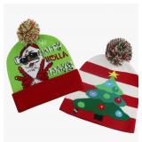 4 light up Christmas knit hats for adults