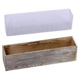 Wood Planter Box Rectangle Whitewashed Wooden