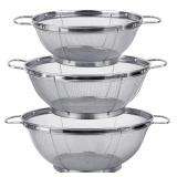 3 Pack 18/8 Stainless Steel Colander