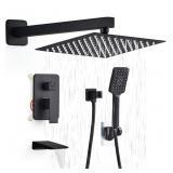 Shower Faucet Set Complete Matte Black Shower