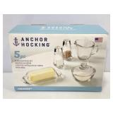 Anchor Hocking 5pc glass hostess set new