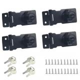 Keyed Hasp Cabinet Door Latch Lock - 4 Pack