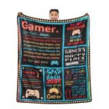 Gamer themed throw blanket