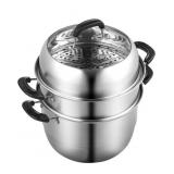 VEVOR Steamer Pot 11in/28cm, 3 Tier Steamer Pot