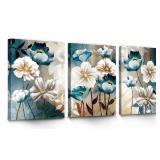 3 Piece Lotus Flower Canvas Wall Art for Living