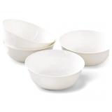 20 OZ Cereal Bowls Set of 4, White Fine Bone