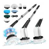 Electric cordless spin scrubber brush