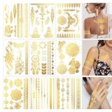 Konsait 9 Sheets Metallic Tattoos