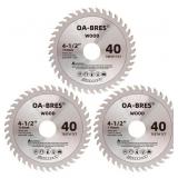 3Pack 4-1/2-Inch 40T TCT Circular Saw Blade