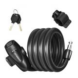 Bike Lock with 4 foot coiled cable & keys