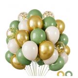 Green and gold themed balloons