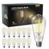 12 Pack Vintage 8W ST58 LED Edison Light Bulbs 60W