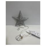 Silver Star tree topper with lights