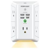 Outlet Extender with Night Light, USB Wall Charger