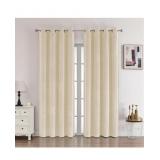 Pair of Ivory Velvet Curtains 96" length