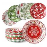 Metahom Christmas Pasta Bowl Set, 8 Inch