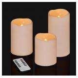 Flameless Candles 4" 5" 6" Set of 3