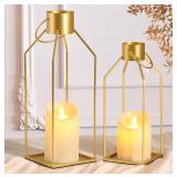 12 & 15 inch  Gold Metal Lanterns