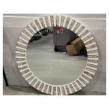 Round rustic wall mirror 29.5 in