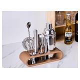 HOLOLA Leather Tan 9-Piece Bar Tool Holder