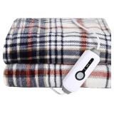 Electric Heated 50" x 60" Plaid Throw Blanket