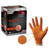 Venom Steel Orange Nitrile Gloves, 8 mil 50 Count