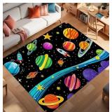 Galaxy Planet Rug for Kids Room