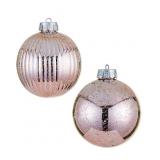 2 Large Christmas Ball plastic Ornaments 6-inch