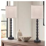 2 Rustic Buffet Table Lamps for Living Room Set of