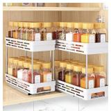 White DABIGE 2 Pack Pull Out Spice Organizer