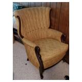 Occasional Carved Mahogany Swan Arm Chair