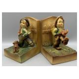 Chalkware Hummel Style Book Ends