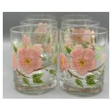 (6) Desert Rose Double Old Fashion Glasses