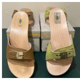 2pr The Original Dr. Scholls Wood Sandals