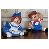 Vintage Ceramic Raggedy Ann & Andy