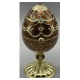 Vintage Enameled Musical Egg Box w/Rotating Shoe