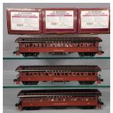 MTH Premier O gaugeStrasburg  3-car passenger set in original boxes 20-62065 A B C